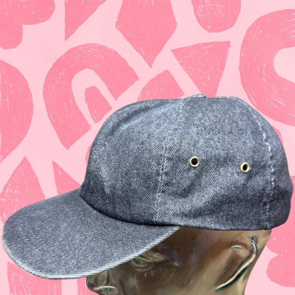 Bee Hats Black Denim Baseball Cap Hat With Adjustable Slide Buckle Back - Picture 1 of 6